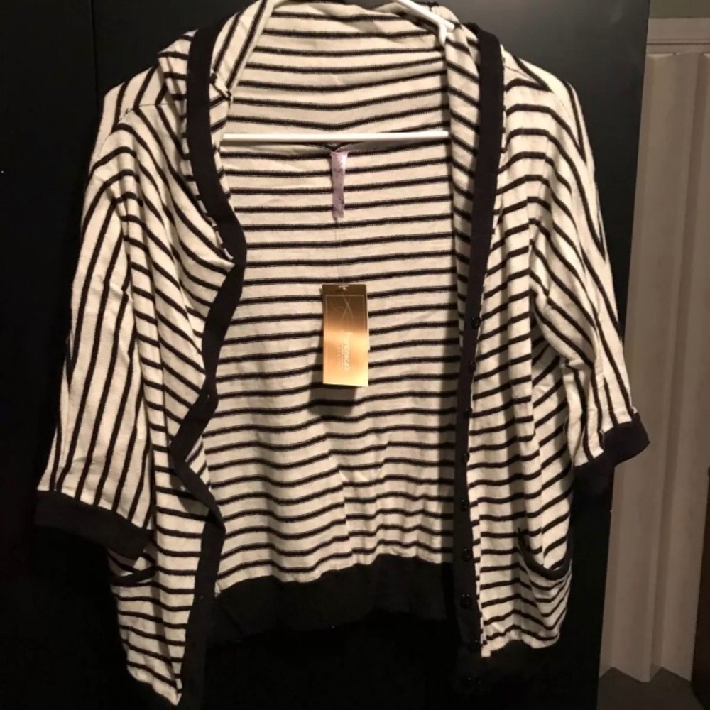 Black and white striped sweater
